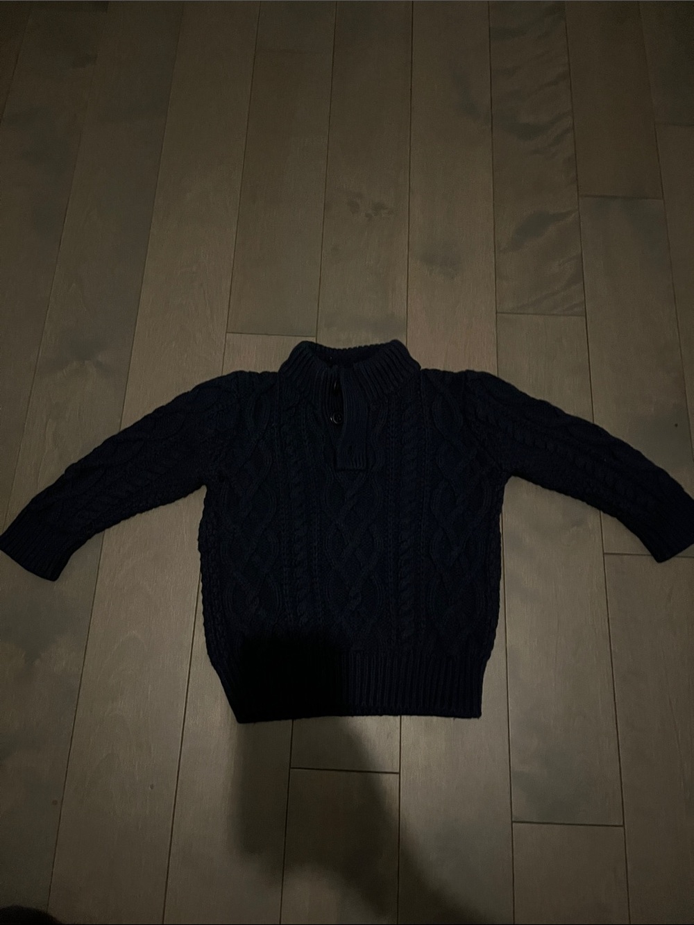 GAP Dark Navy Cable-Knit Mock Neck Sweater